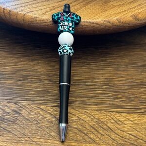 Stylish Scrub Life Black and Teal Pen